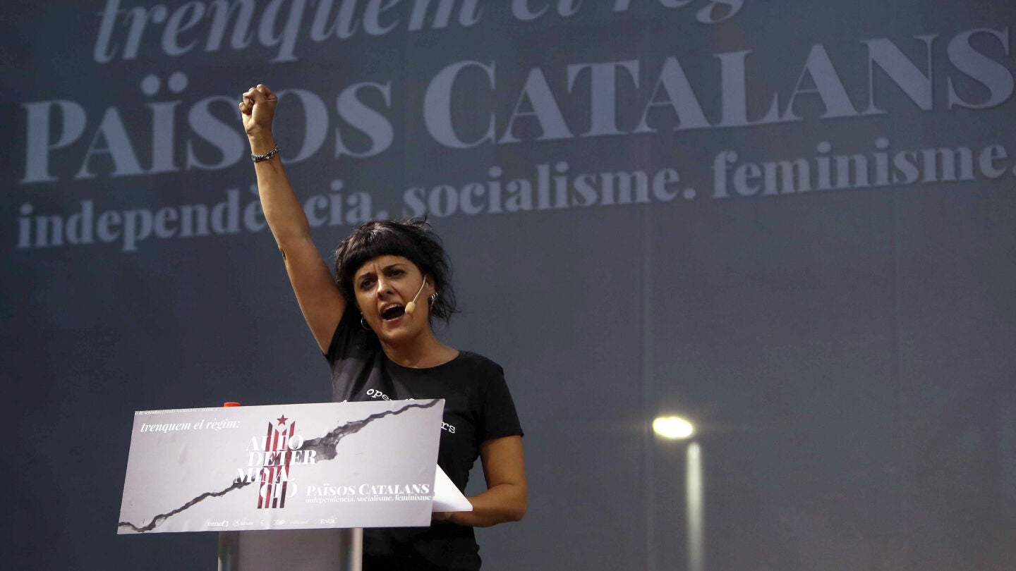 Anna Gabriel en la manifestaci&oacute;n alternativa de la CUP