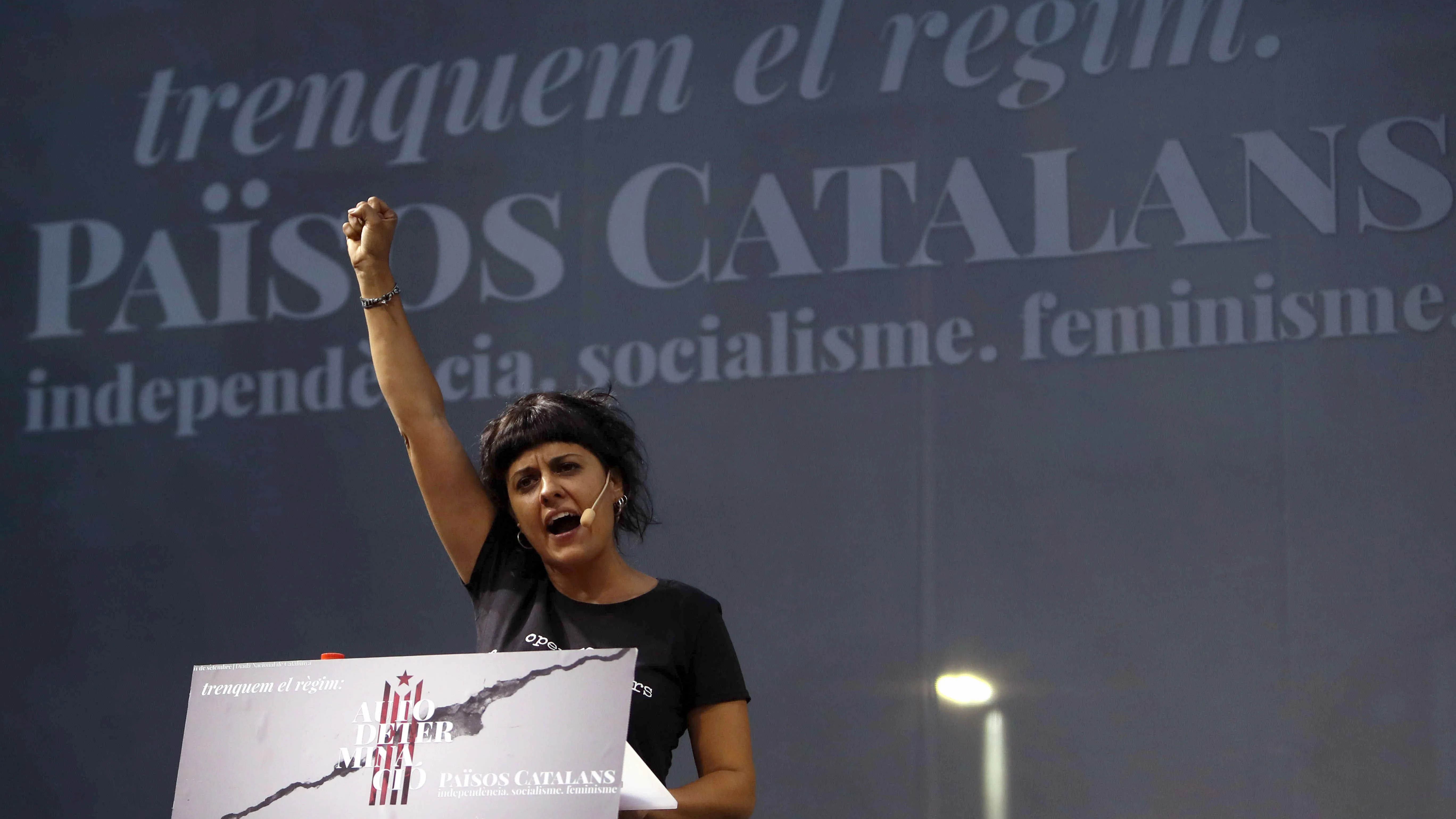 Anna Gabriel en la manifestación alternativa de la CUP