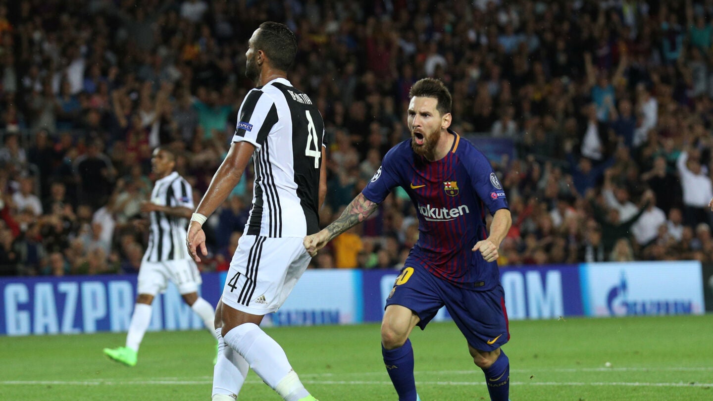 Messi celebra su gol contra la Juventus