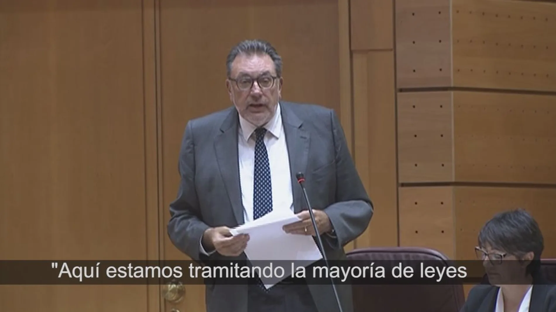 Josep Lluís Cleries, del PdeCat, en el Senado. 