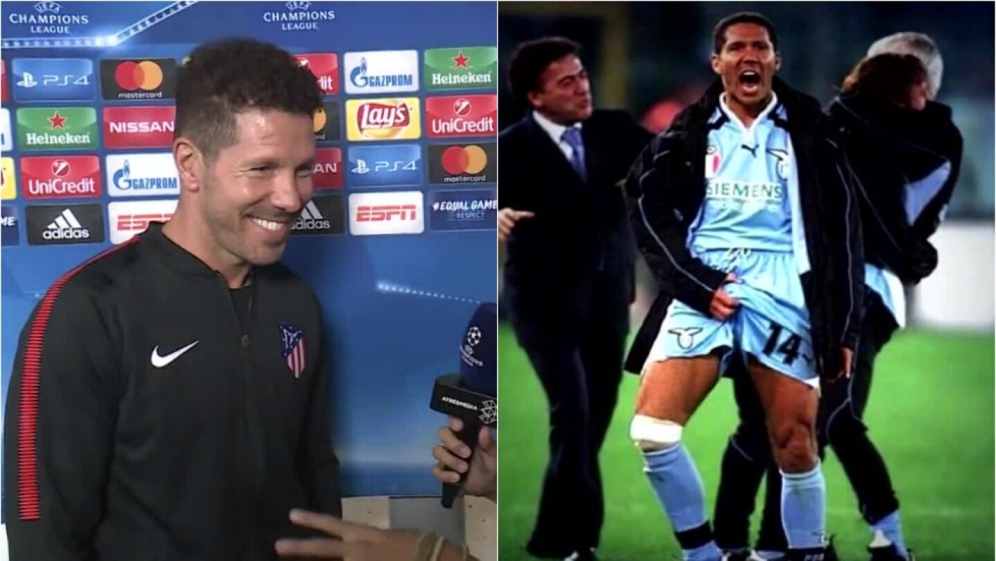 Simeone, preguntado por su gesto cuando jug&oacute; en la Lazio