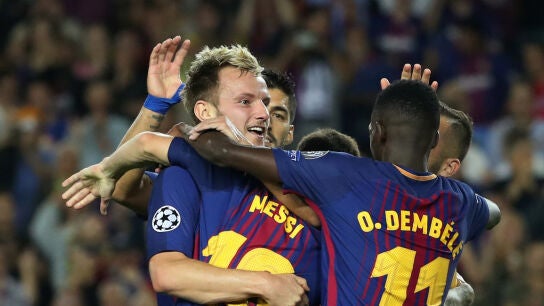 Rakitic celebra su gol contra la Juventus