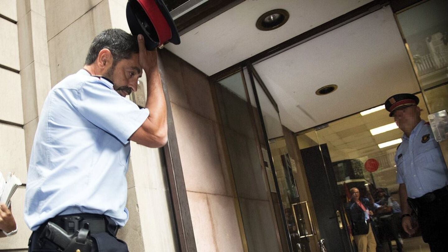 El major de los Mossos a su llegada a la reuni&oacute;n con la Fiscal&iacute;a