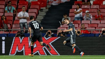 Zhamaletdinov celebra su gol contra el Benfica