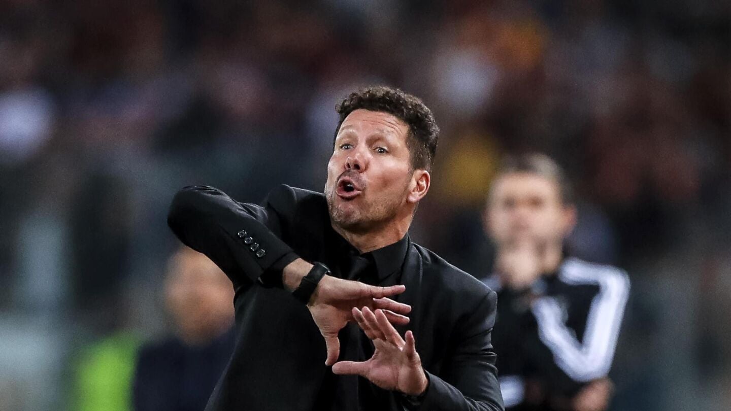 Simeone, durante el Roma - Atl&eacute;tico de Madrid
