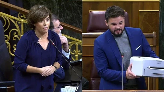 Soraya Sáenz de Santamaría y Gabriel Rufián Soraya Sáenz de Santamaría y Gabriel Rufián