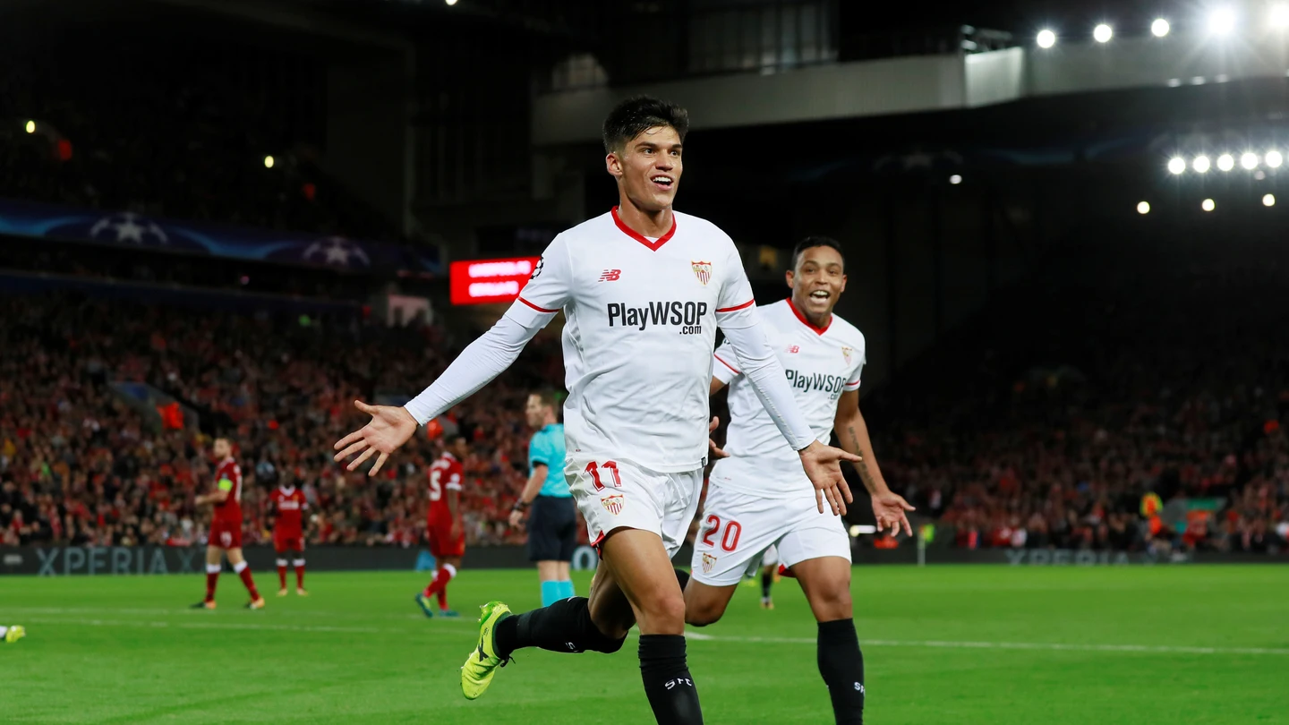 Correa festeja el gol del 2-2 en Anfield Correa festeja el gol del 2-2 en Anfield
