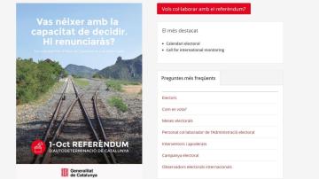 Imagen de la web del referéndum del 1-O
