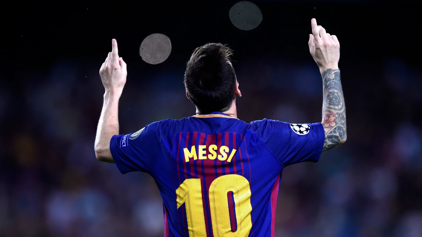Lionel Messi celebra un gol Lionel Messi celebra un gol