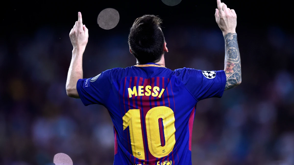 Lionel Messi celebra un gol Lionel Messi celebra un gol