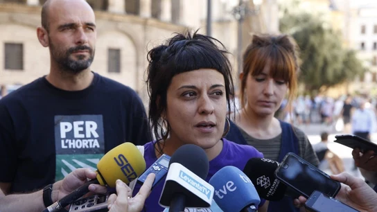 Anna Gabriel hablando ante los medios Anna Gabriel hablando ante los medios