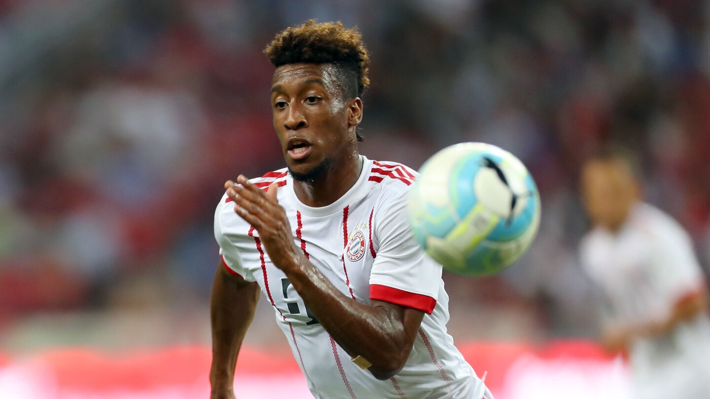Kingsley Coman, en un partido con el Bayern