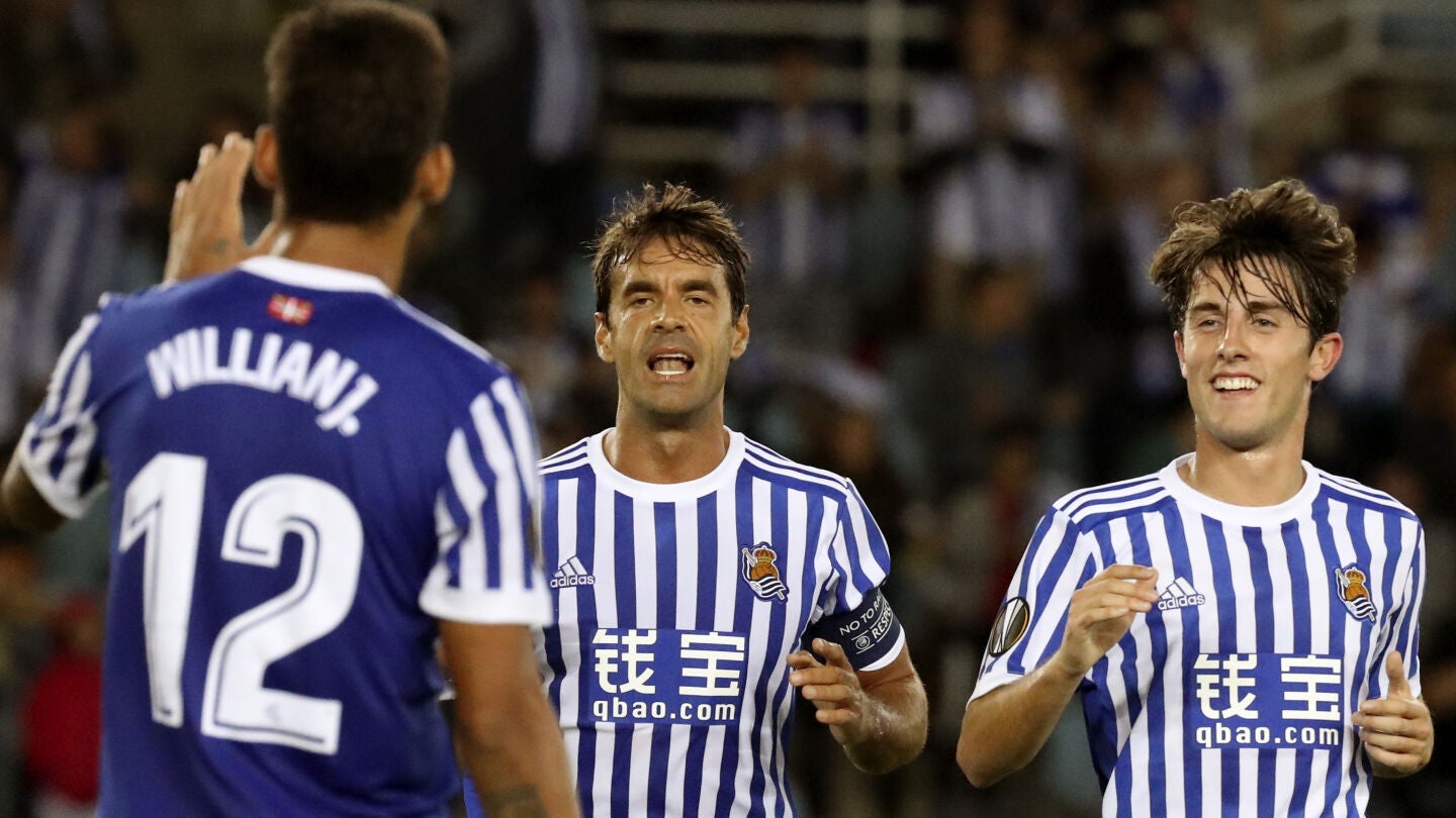 La Real celebra la goleada ante el Rosenborg