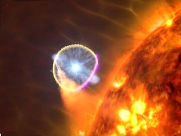Vista de artista de la explosión de una supernova