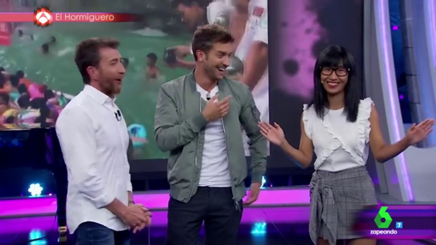 Pablo Motos con Pablo Albor&aacute;n y Yibing