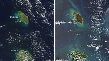 Las islas de Antigua y Barbuda antes y después del paso de Irma