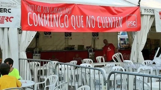 Errata en un cartel de un acto del PSC Errata en un cartel de un acto del PSC