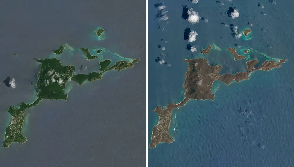 La isla de Virgen Gorda antes y después del huracán