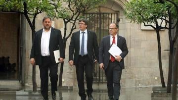 Junqueras, Puigdemont y Turull