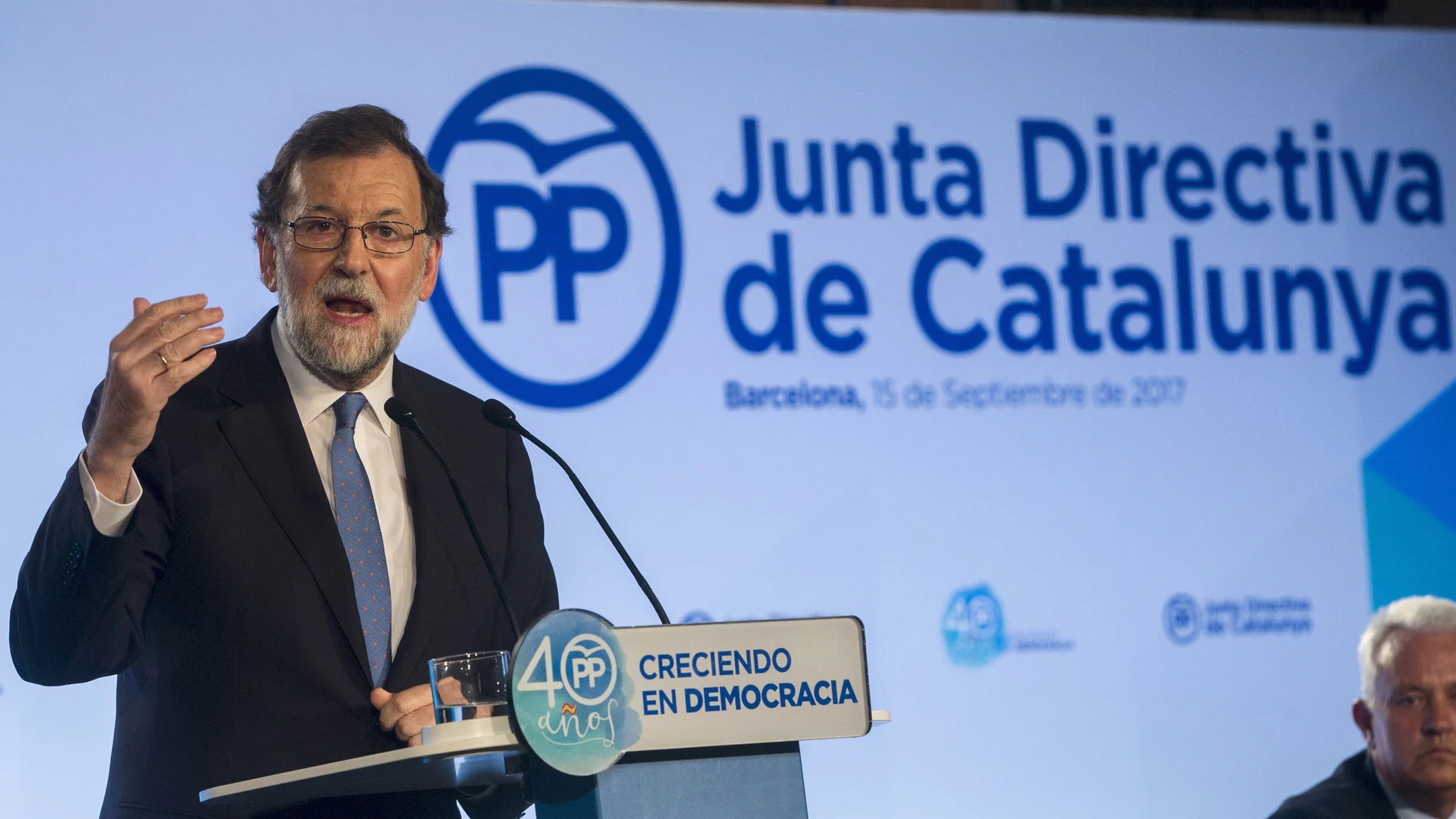 El presidente del Gobierno, Mariano Rajoy, preside la Junta Directiva del PP de Cataluña