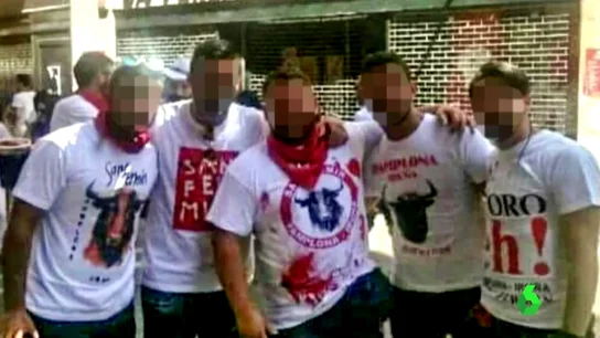Los miembros de 'La Manada' en una imagen durante San Fermín Los miembros de 'La Manada' en una imagen durante San Fermín