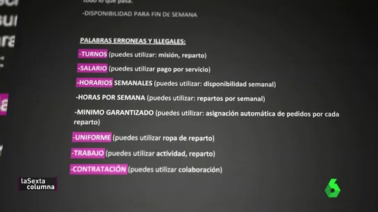 Horarios, salario, uniforme... las palabras prohibidas de Deliveroo para evitar problemas legales con sus 'autónomos' Horarios, salario, uniforme... las palabras prohibidas de Deliveroo para evitar problemas legales con sus 'autónomos'