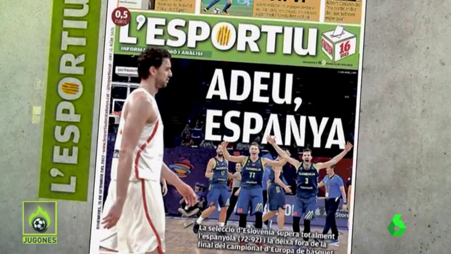La pol&eacute;mica portada de L'Esportiu: 'Adeu Espanya'