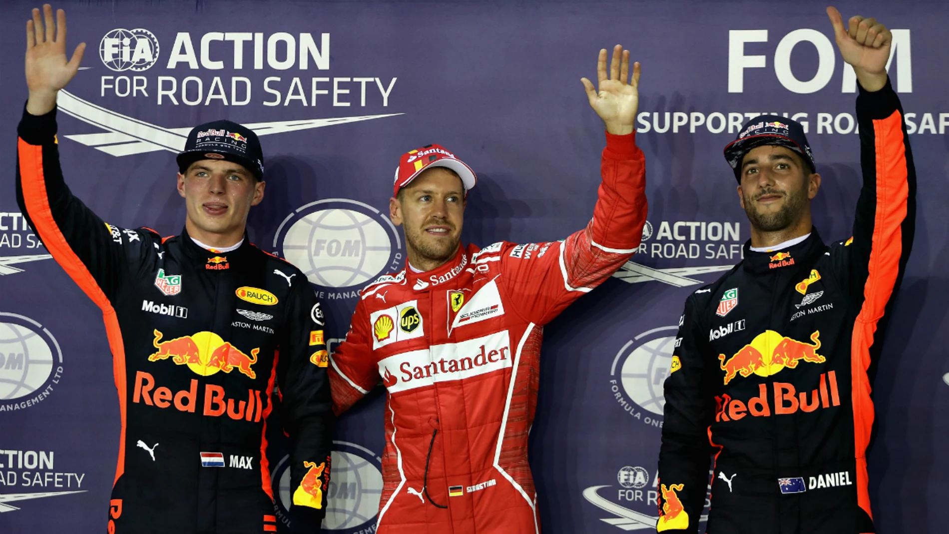 Verstappen, Vettel y Ricciardo