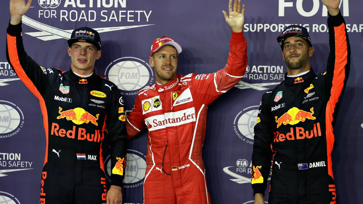 Verstappen, Vettel y Ricciardo Verstappen, Vettel y Ricciardo
