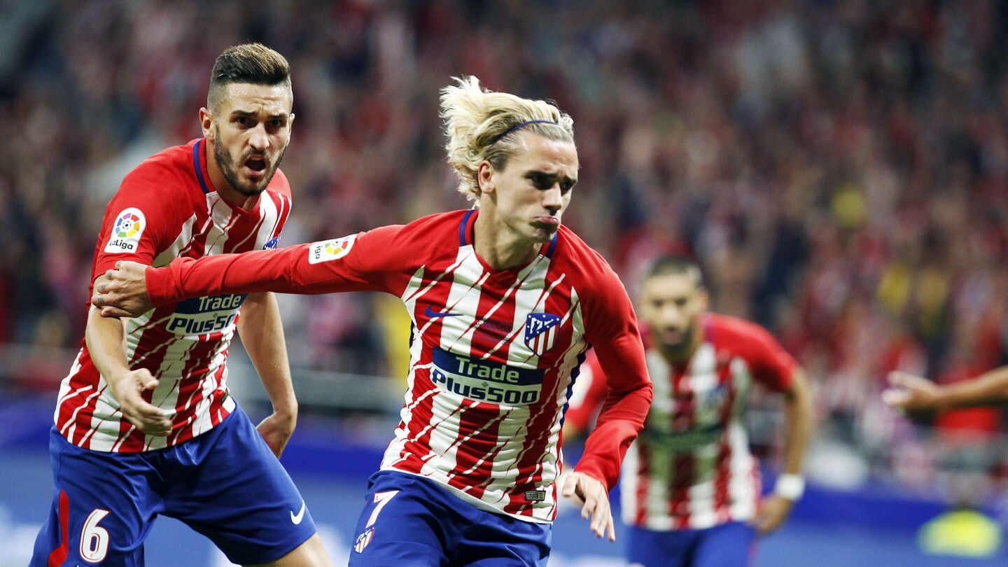 Griezmann celebra su gol con el Atl&eacute;tico de Madrid