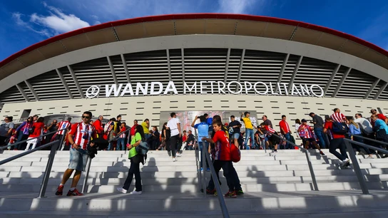 El exterior del Wanda Metropolitano a la llegada de los aficionados El exterior del Wanda Metropolitano a la llegada de los aficionados