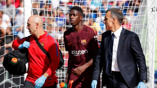 Dembélé se retira lesionado en Getafe Dembélé se retira lesionado en Getafe