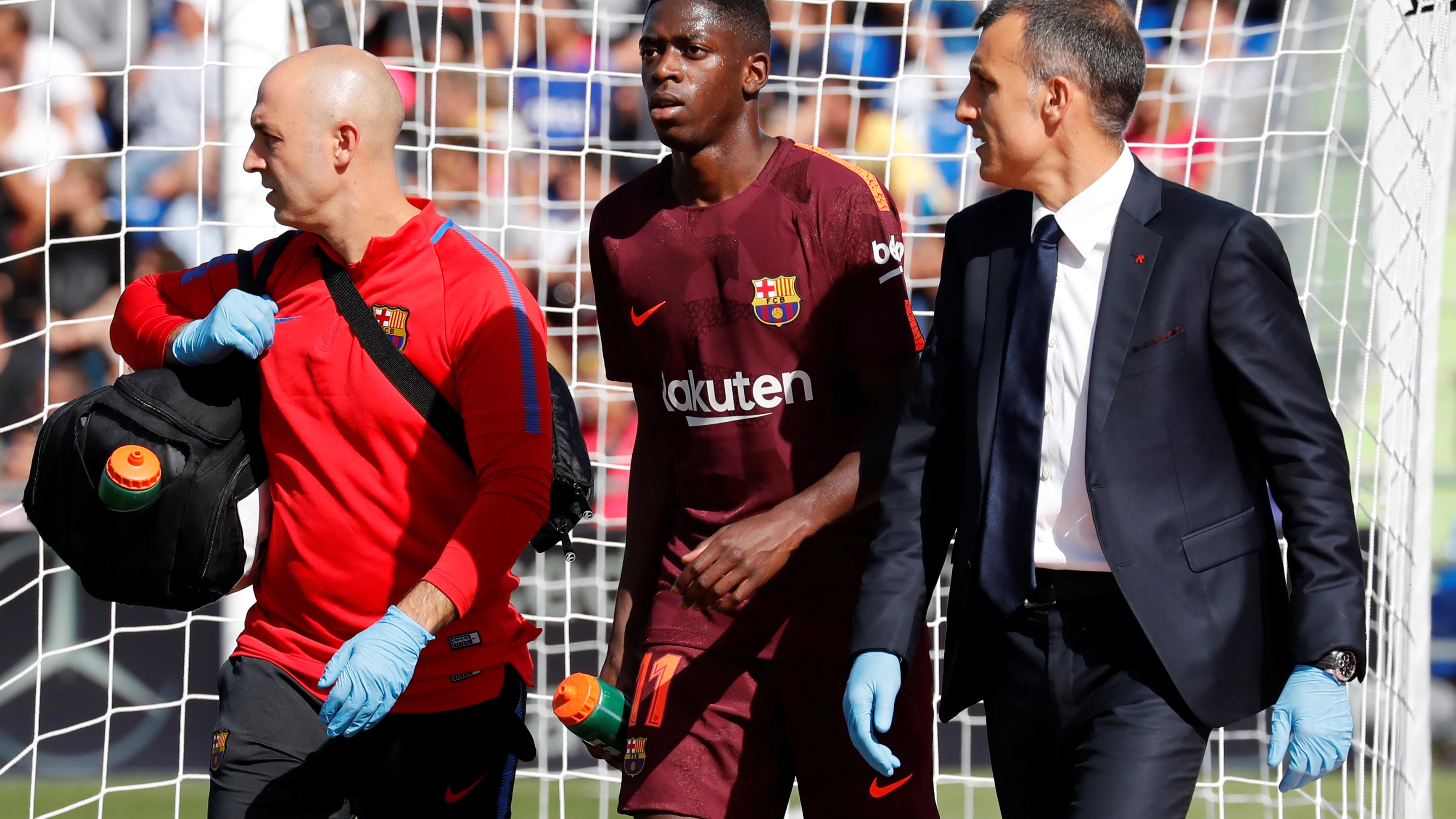 Dembélé se retira lesionado en Getafe