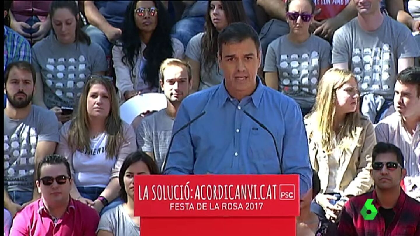 Pedro S&aacute;nchez, en un acto en Catalu&ntilde;a
