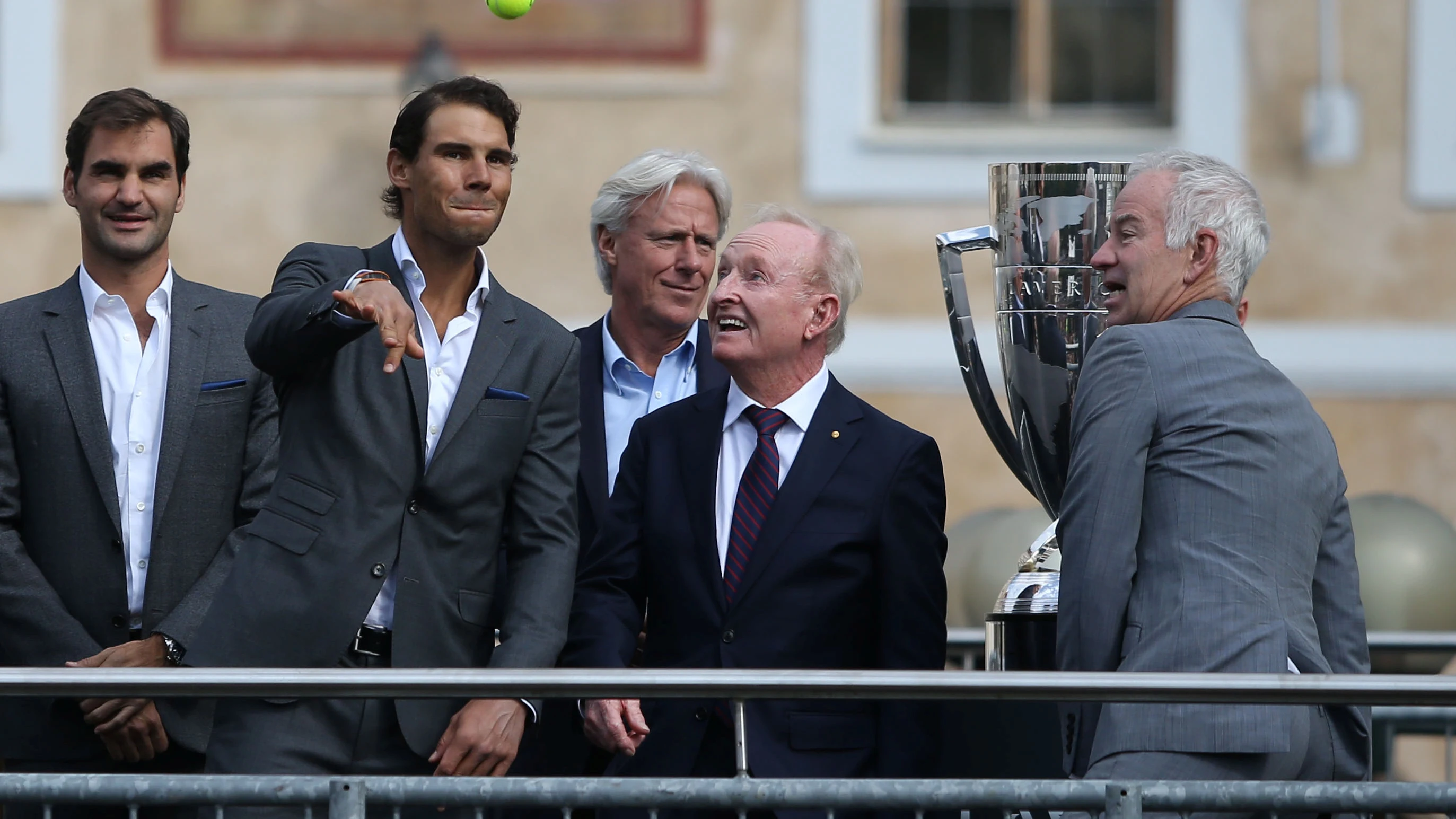Federer, Nadal, Borg, Rod Laver y John McEnroe, en la presentación de la Laver Cup