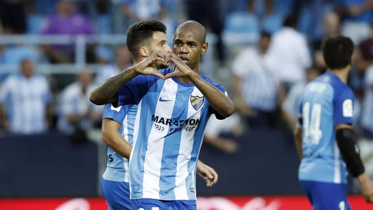 Rolán celebra uno de sus goles contra el Athletic Rolán celebra uno de sus goles contra el Athletic