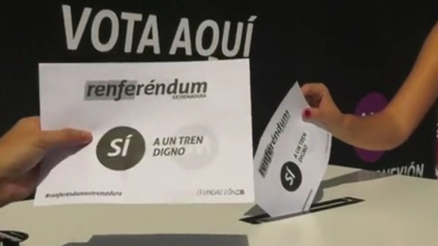 Extremadura celebra un refer&eacute;ndum reivindicativo para mejorar las conexiones ferroviarias con Espa&ntilde;a