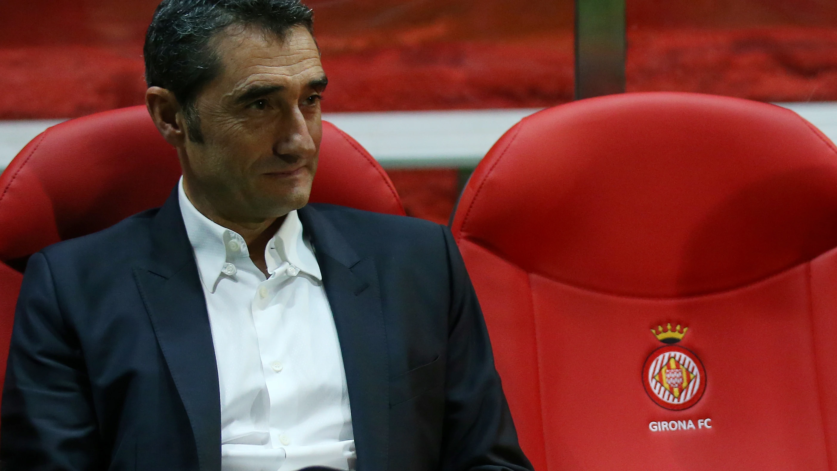 Ernesto Valverde, en el banquillo del Girona