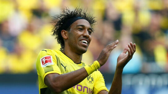 Aubameyang celebra un gol