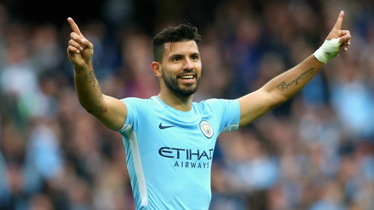 Agüero celebra un gol con el Manchester City Agüero celebra un gol con el Manchester City