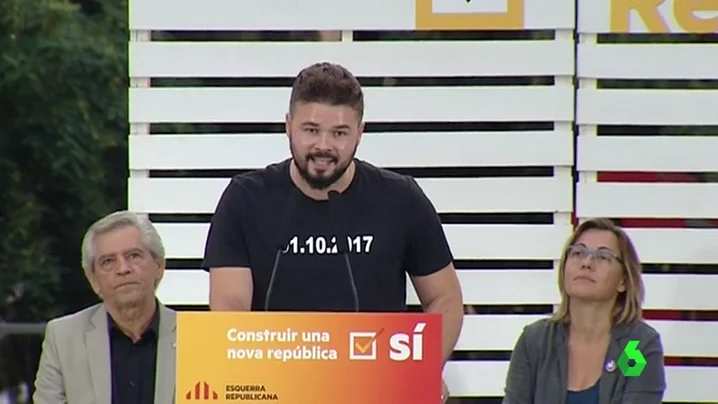 Gabriel Rufián, en un acto de ERC