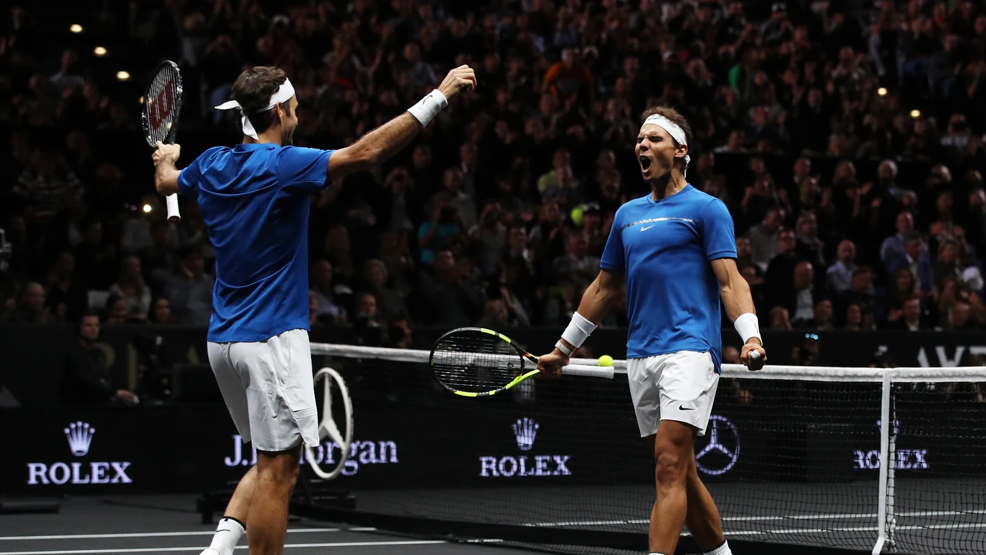 Rafa Nadal y Roger Federer celebran su triunfo en la Laver Cup Rafa Nadal y Roger Federer celebran su triunfo en la Laver Cup