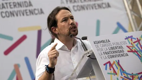 Pablo Iglesias, durante el acto celebrado en Zaragoza Pablo Iglesias, durante el acto celebrado en Zaragoza