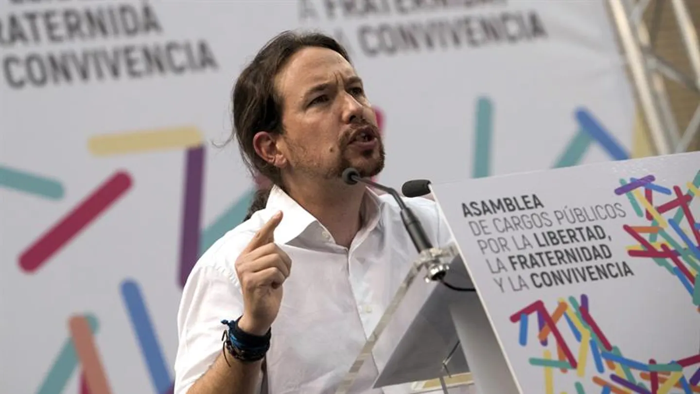 Pablo Iglesias, durante el acto celebrado en Zaragoza Pablo Iglesias, durante el acto celebrado en Zaragoza