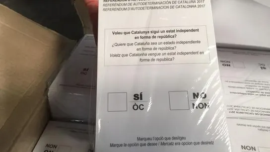 Imagen de archivo de papeletas para el referéndum del 1-O Imagen de archivo de papeletas para el referéndum del 1-O