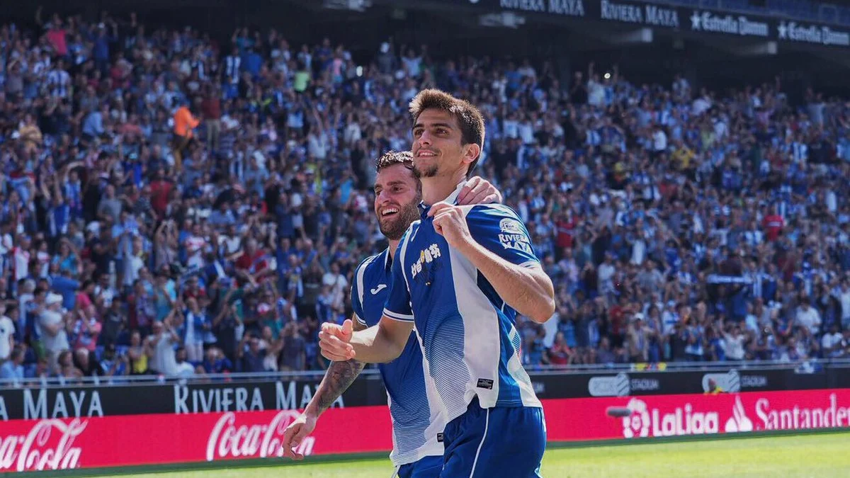 El Espanyol celebra un gol