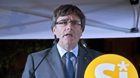 El presidente de la Generalitat de Cataluña Carles Puigdemont, durante un acto del PDeCAT El presidente de la Generalitat de Cataluña Carles Puigdemont, durante un acto del PDeCAT
