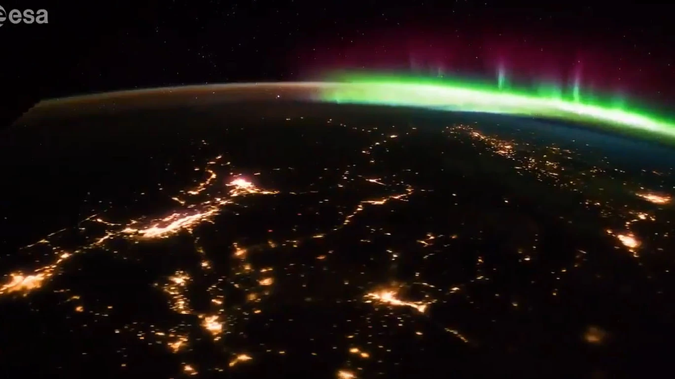 La aurora boreal sobre Canadá