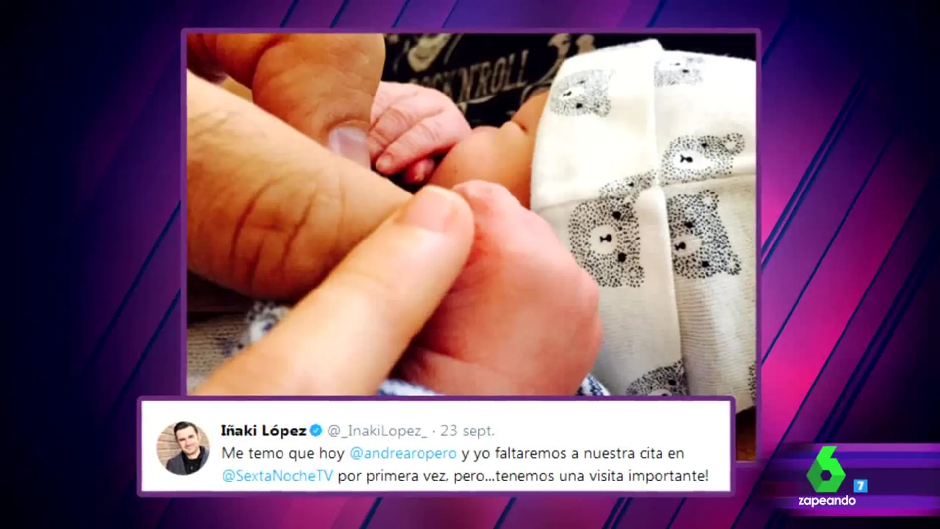Iñaki López y Andrea Ropero se convierten en padres