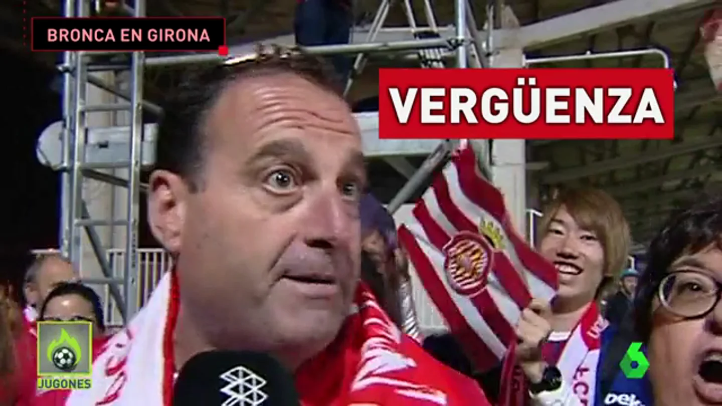 BRONCA ENTRE LA AFICIÓN DE GIRONA POR POLÍTICA BRONCA ENTRE LA AFICIÓN DE GIRONA POR POLÍTICA